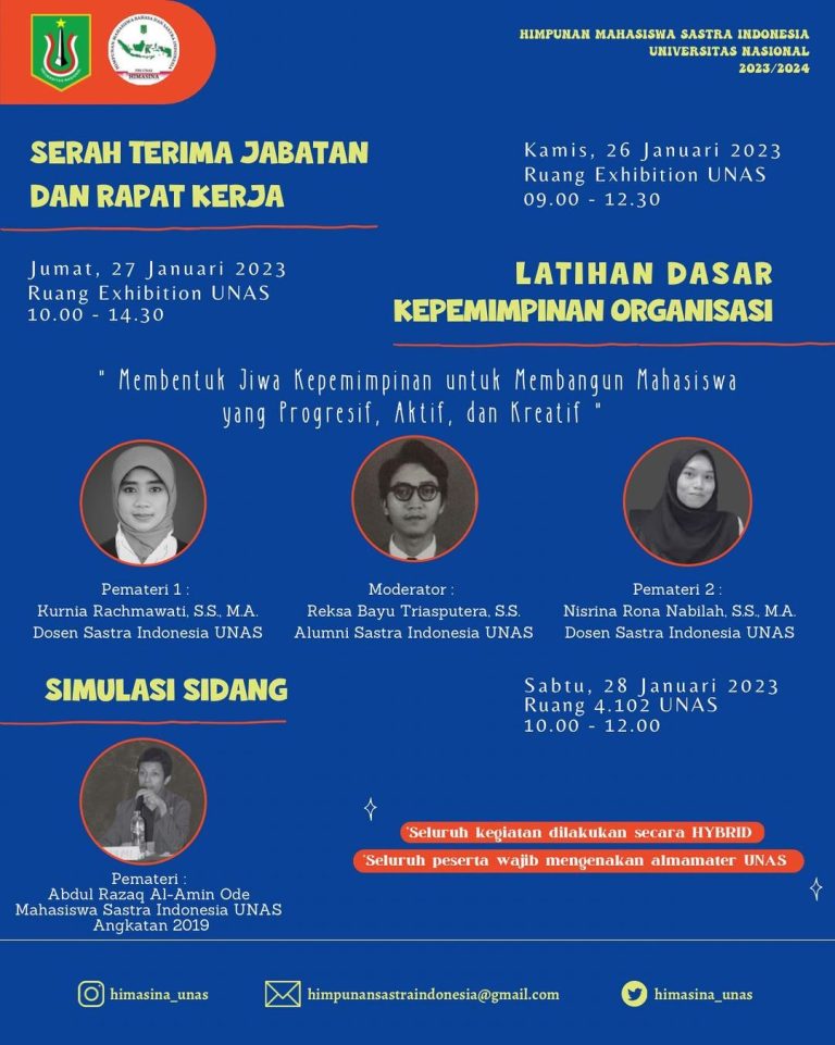 Read more about the article [Himpunan Mahasiswa Sastra Indonesia Serah Terima Jabatan dan Rapat Kerja]